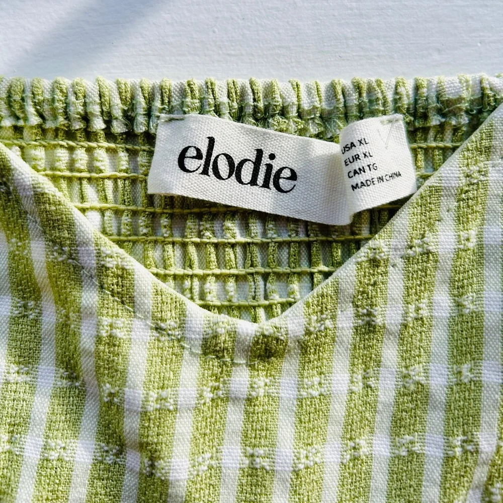Elodie Green Gingham Corset Crop Top Women's Size XL - Picture 6 of 10